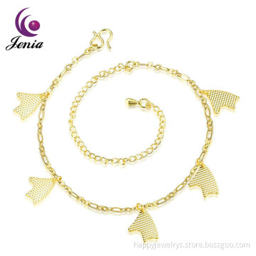 Jenia China Wholesale 18K Yellow Gold Plated Women Jewelry New Design Anklet